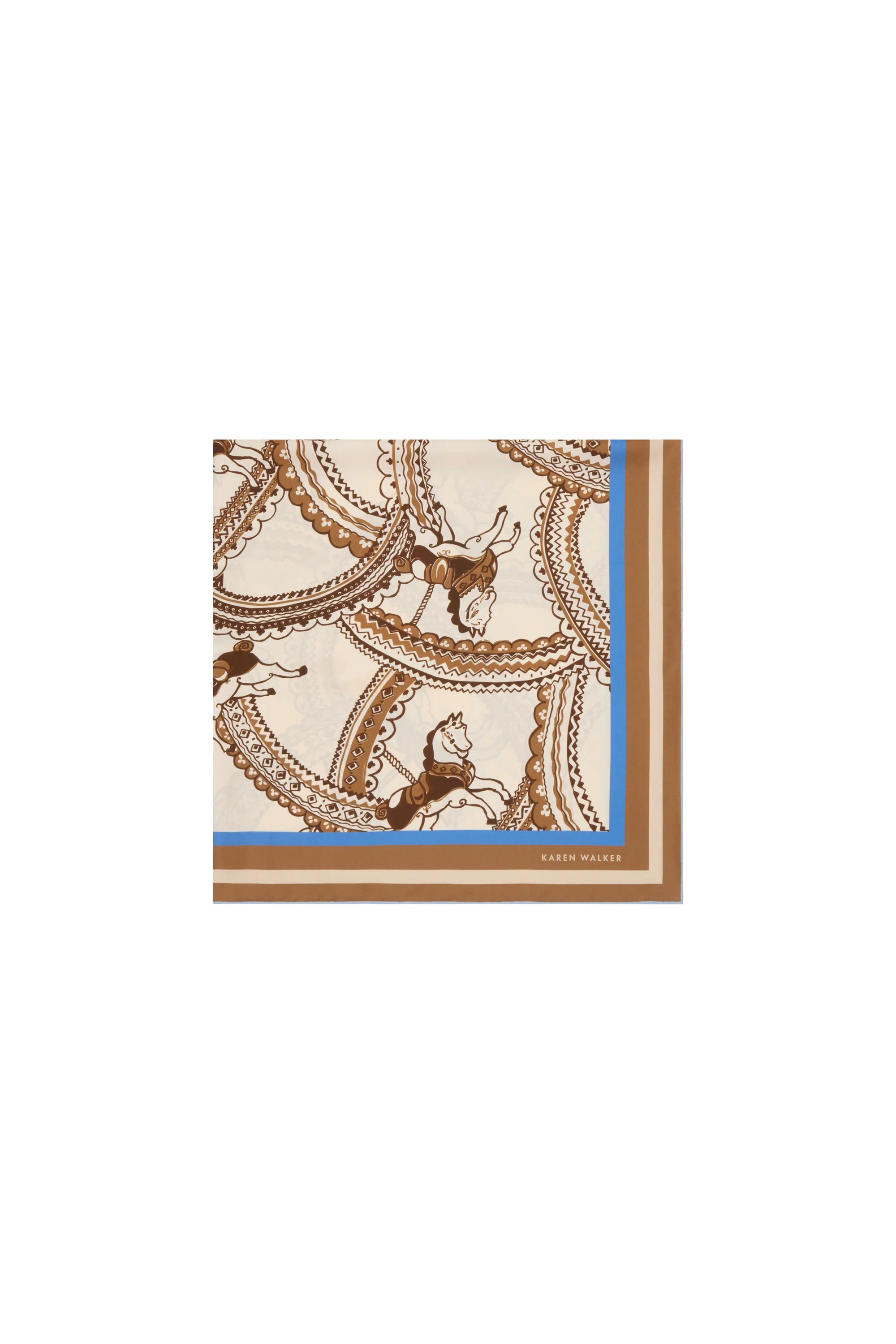 Karen Walker Carousel Classic Silk Scarf Cream Multi