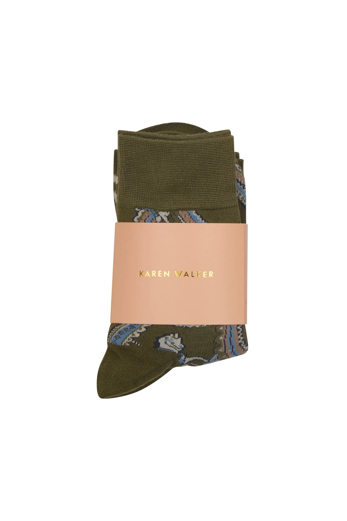 Karen Walker Carousel Socks 2 Pack Green Multi