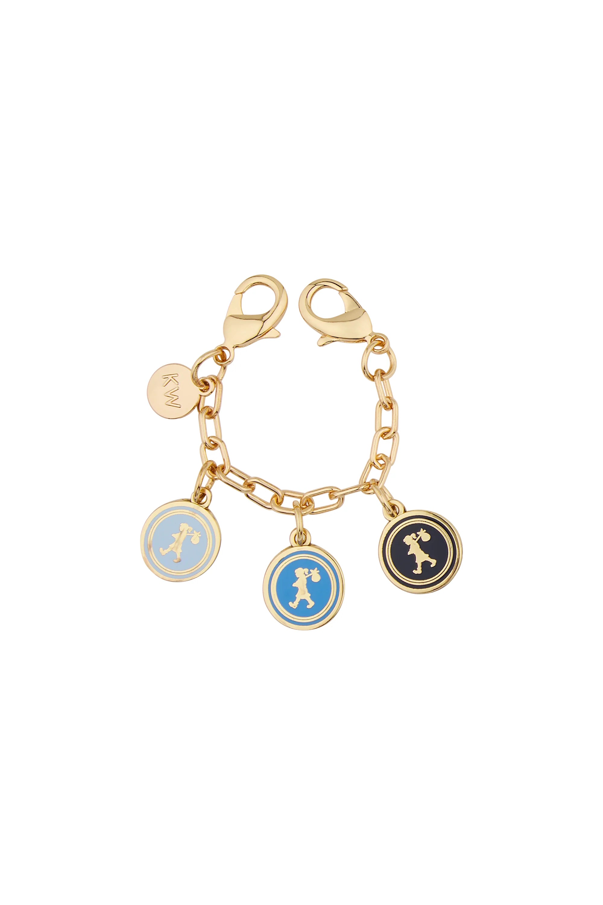 Karen Walker Coins Chain Charm Gold Blue/Multi