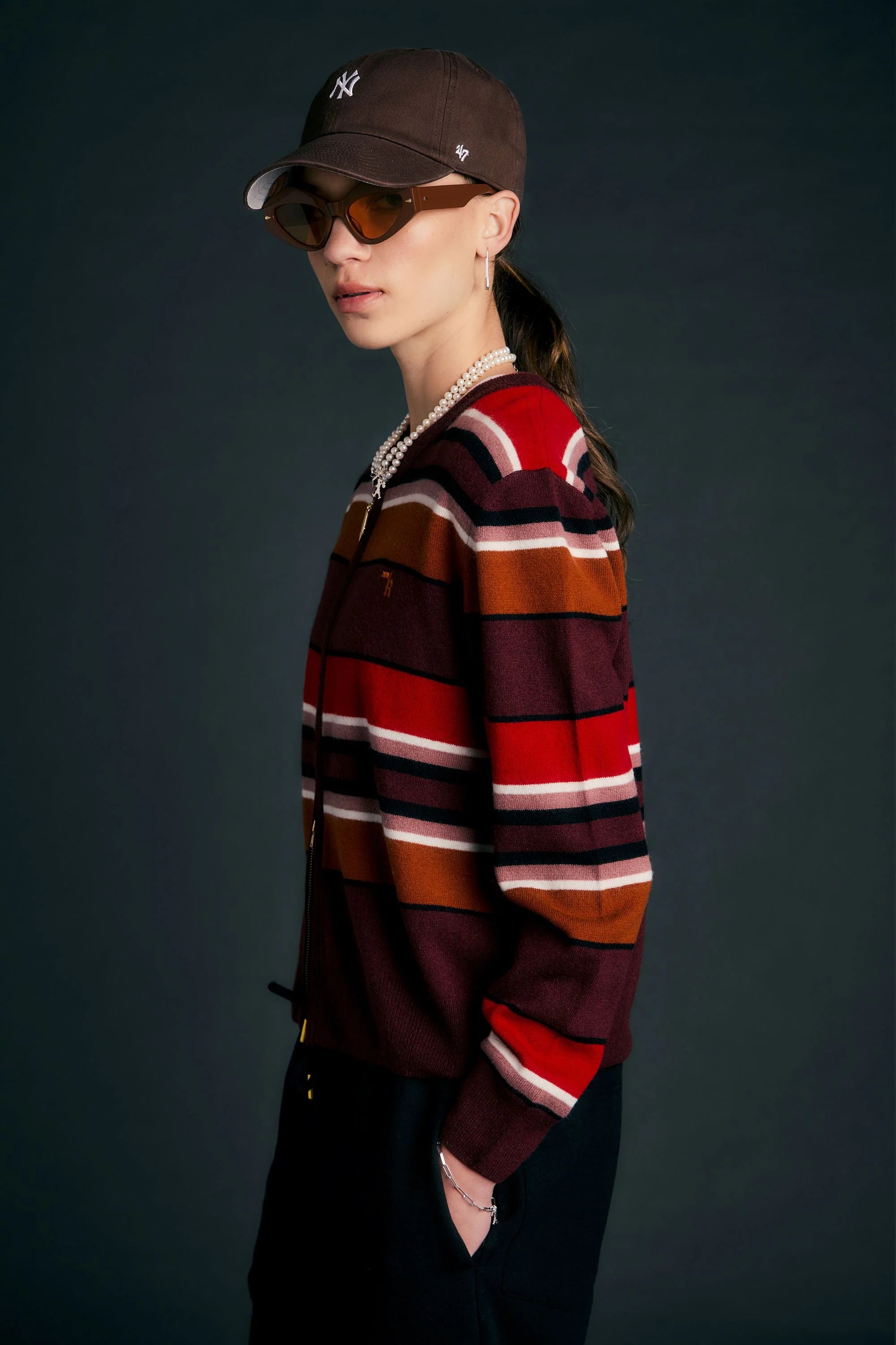 Karen Walker Elodie Cardigan Poppy Stripe