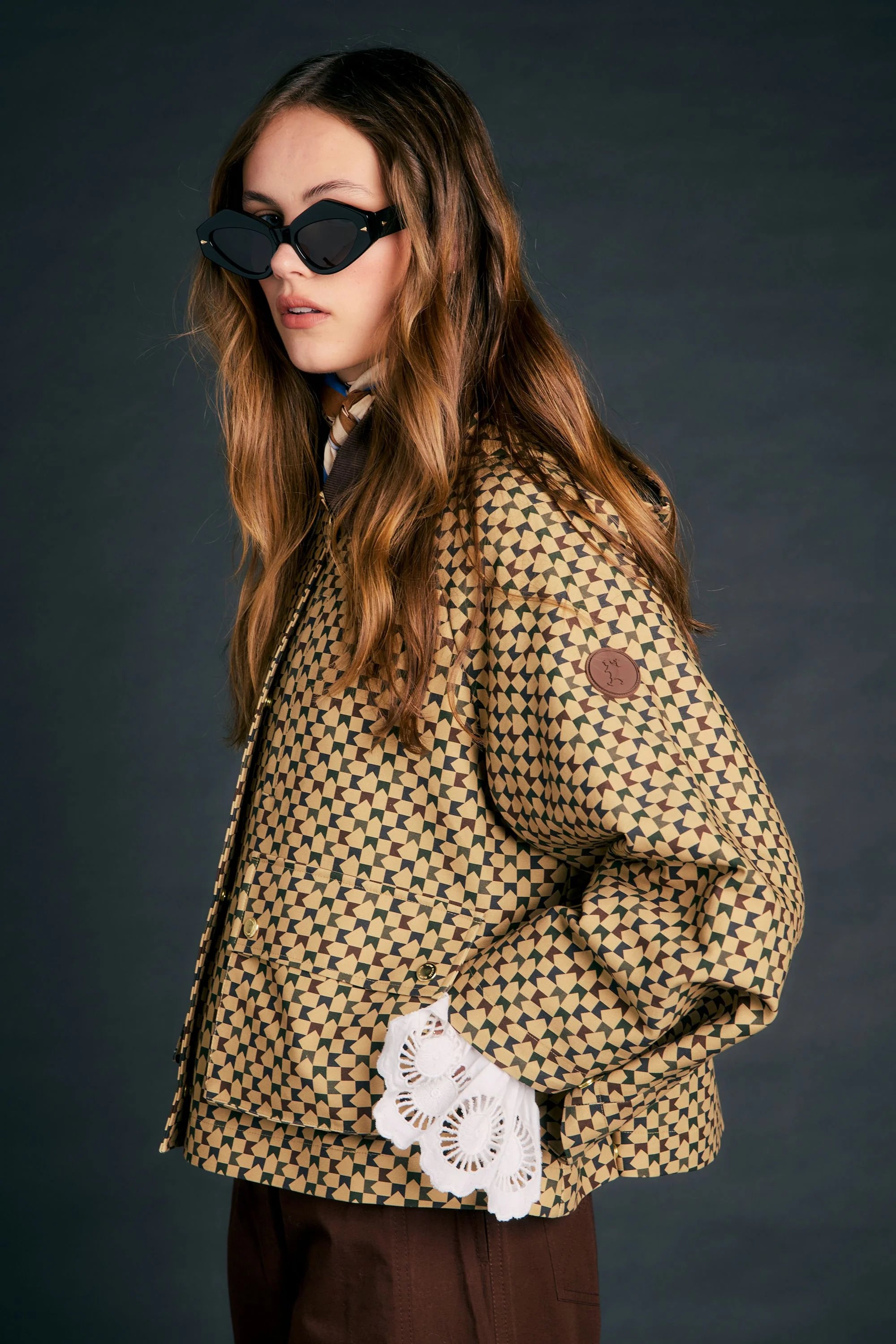 Karen Walker Overtime Jacket Tan Multi