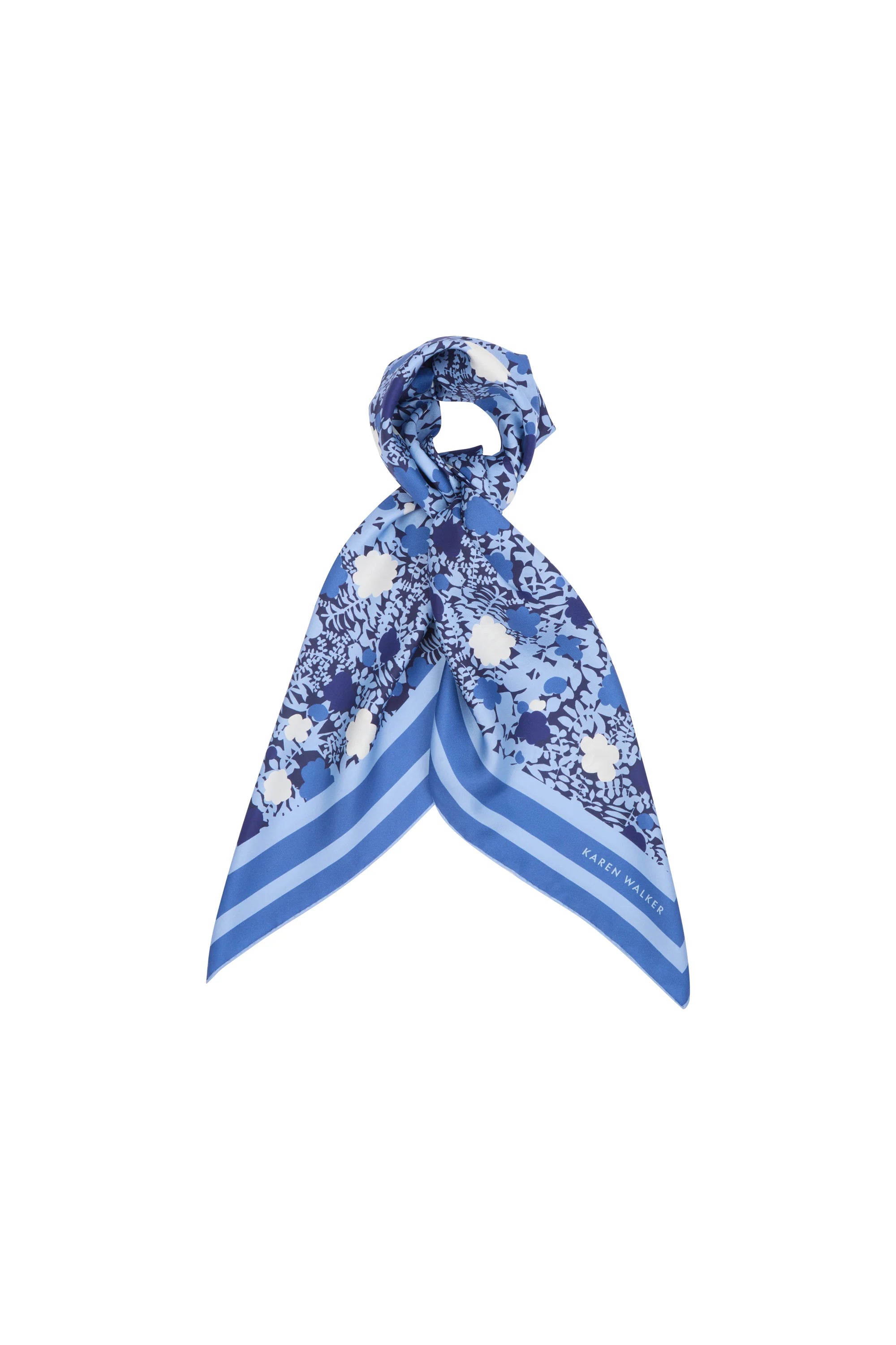 Karen Walker Perfect Day Classic Silk Scarf Blue