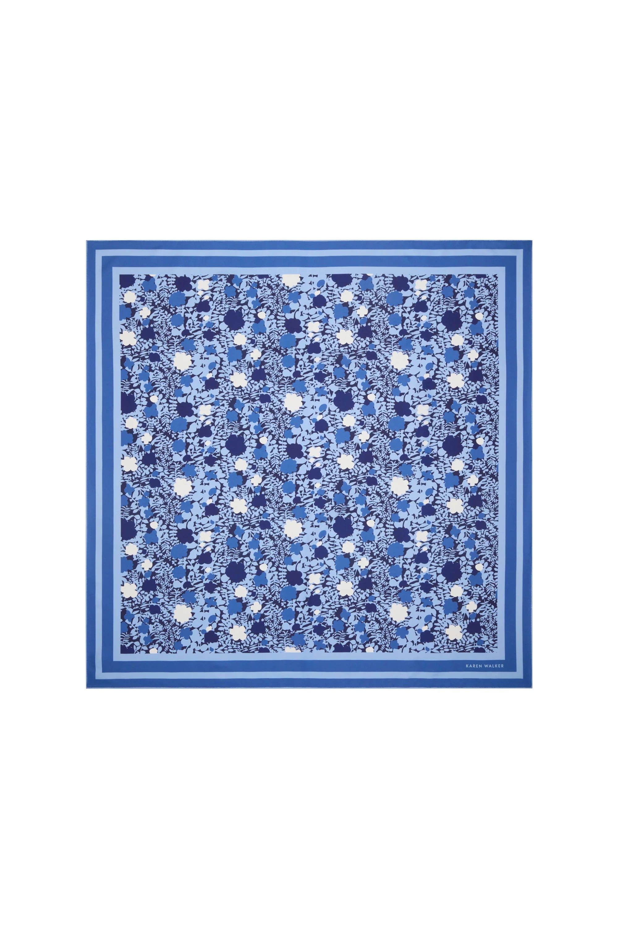 Karen Walker Perfect Day Classic Silk Scarf Blue