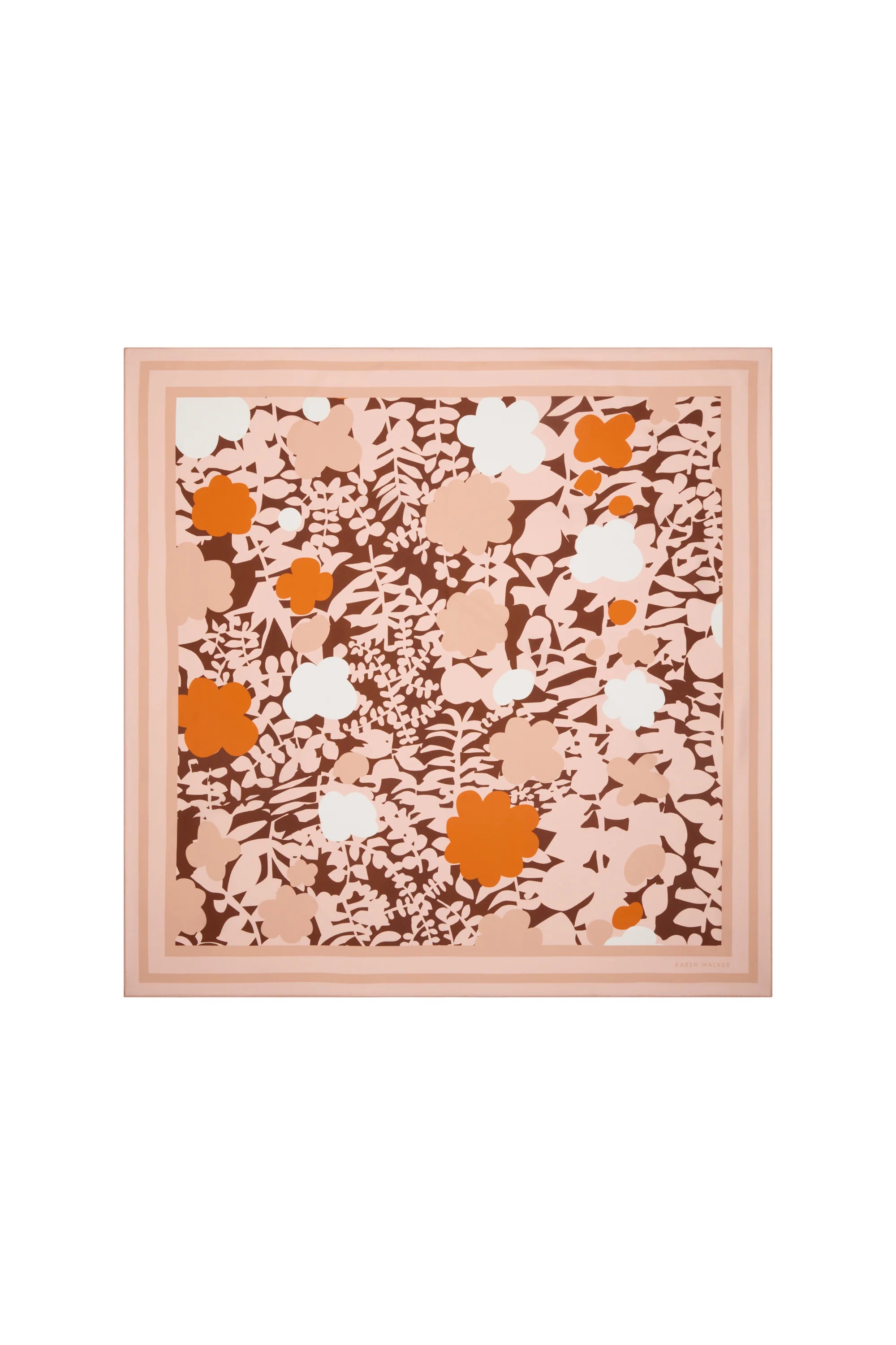 Karen Walker Perfect Day Floral Classic Silk Scarf Pink