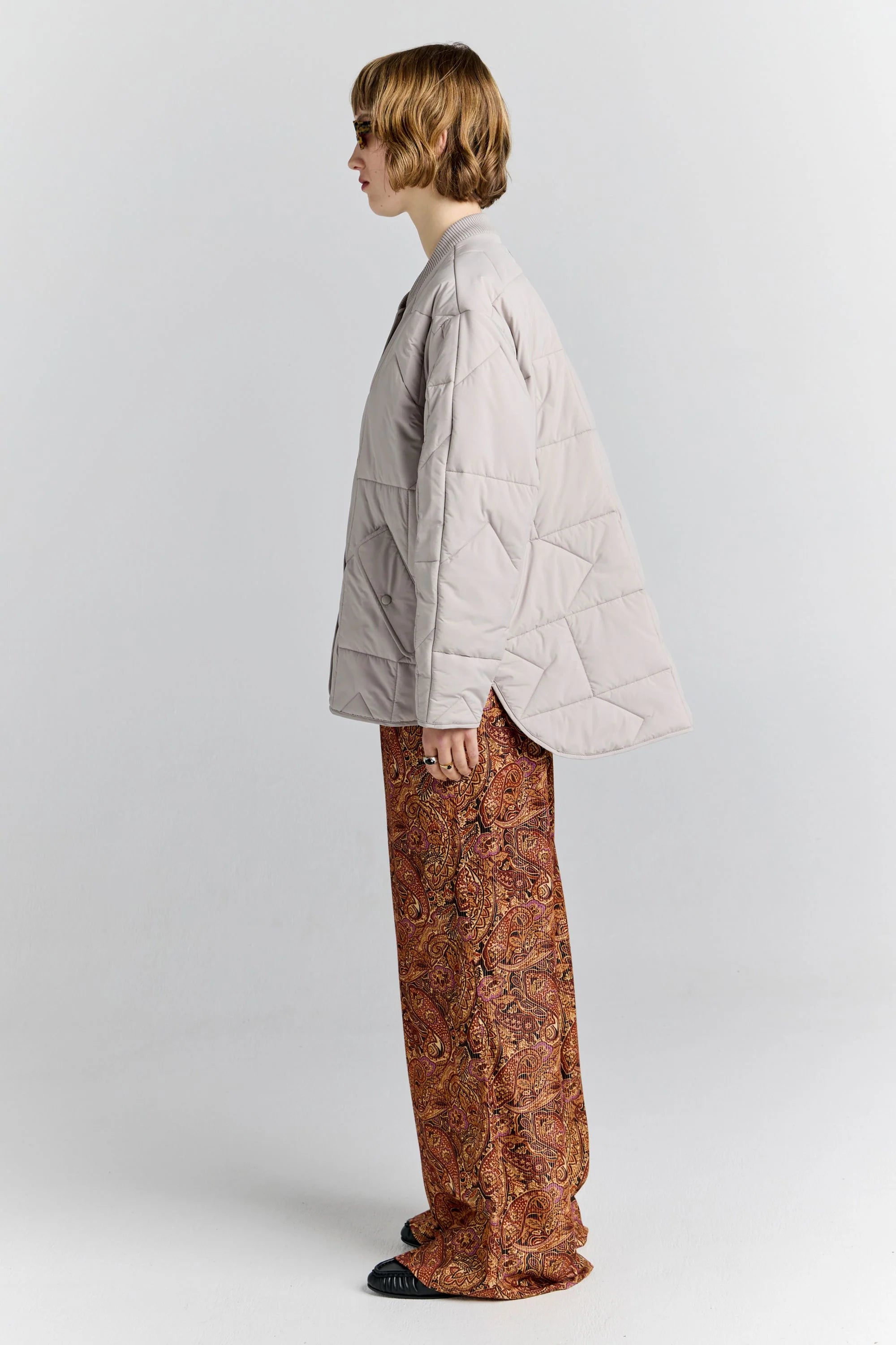 Karen Walker Quilted Monogram Jacket Ecru