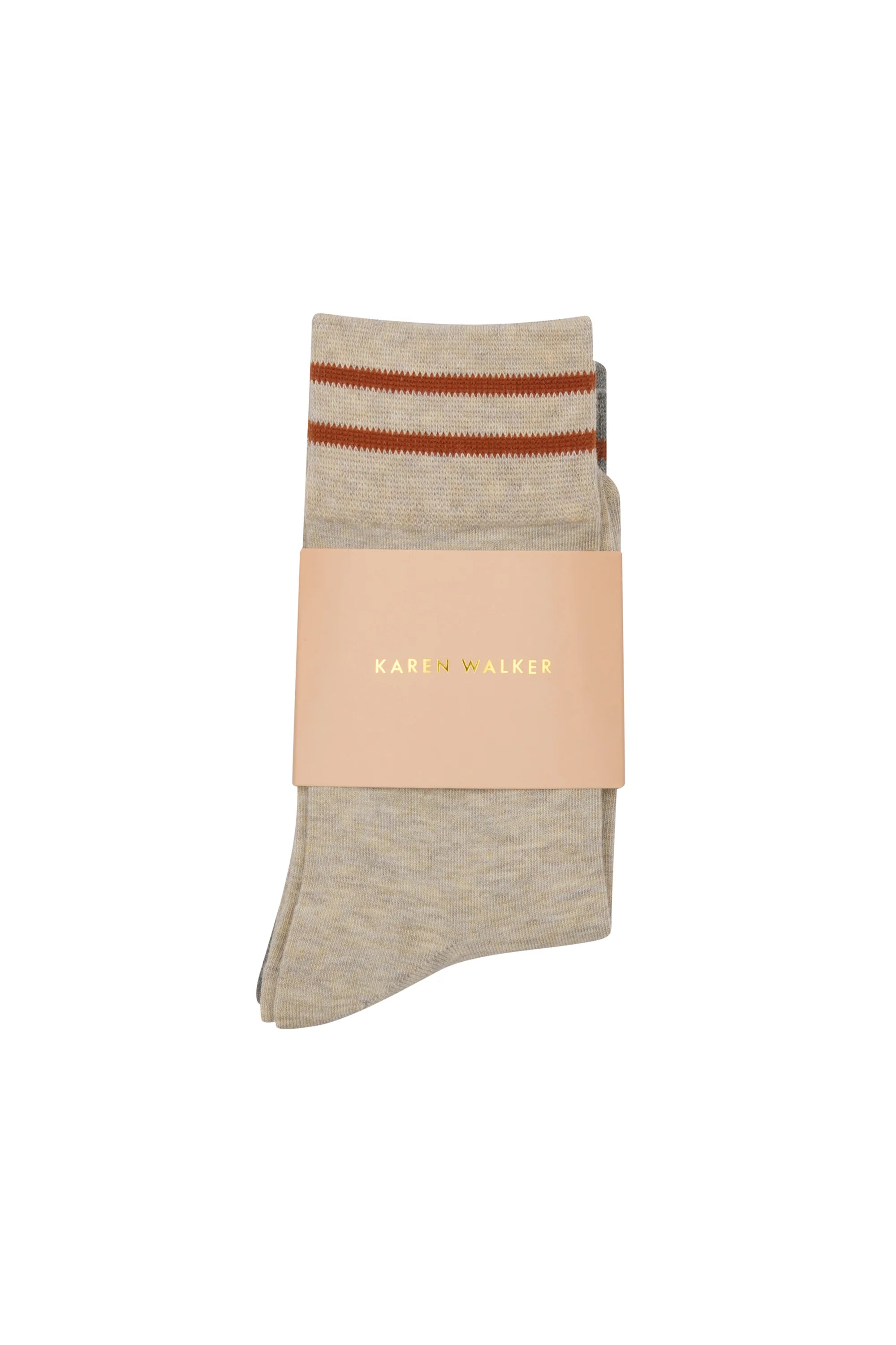 Karen Walker Runaway Girl Socks 2 Pack Natural / Grey / Chestnut