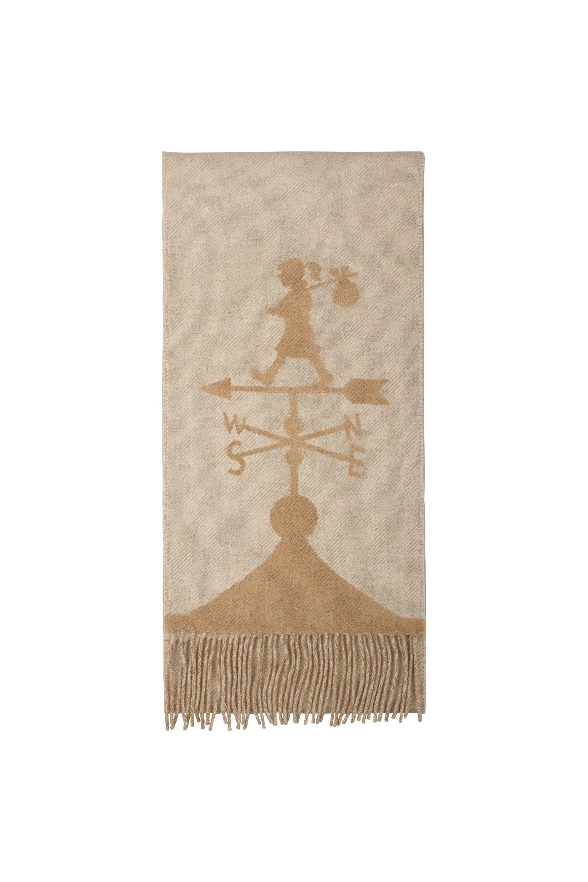 Karen Walker Weather Shop Jacquard Scarf Cream/Tan One Size