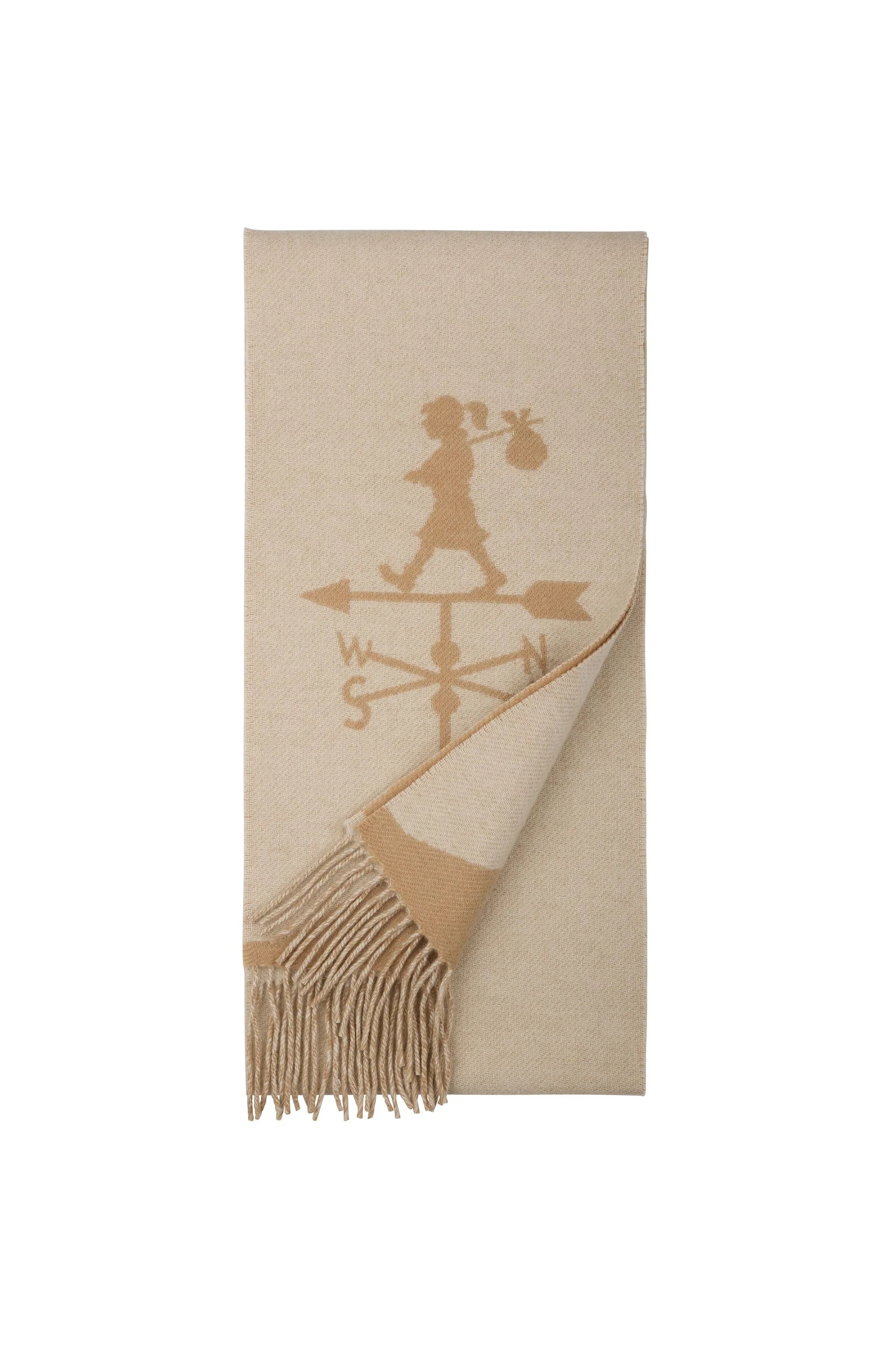 Karen Walker Weather Shop Jacquard Scarf Cream/Tan One Size