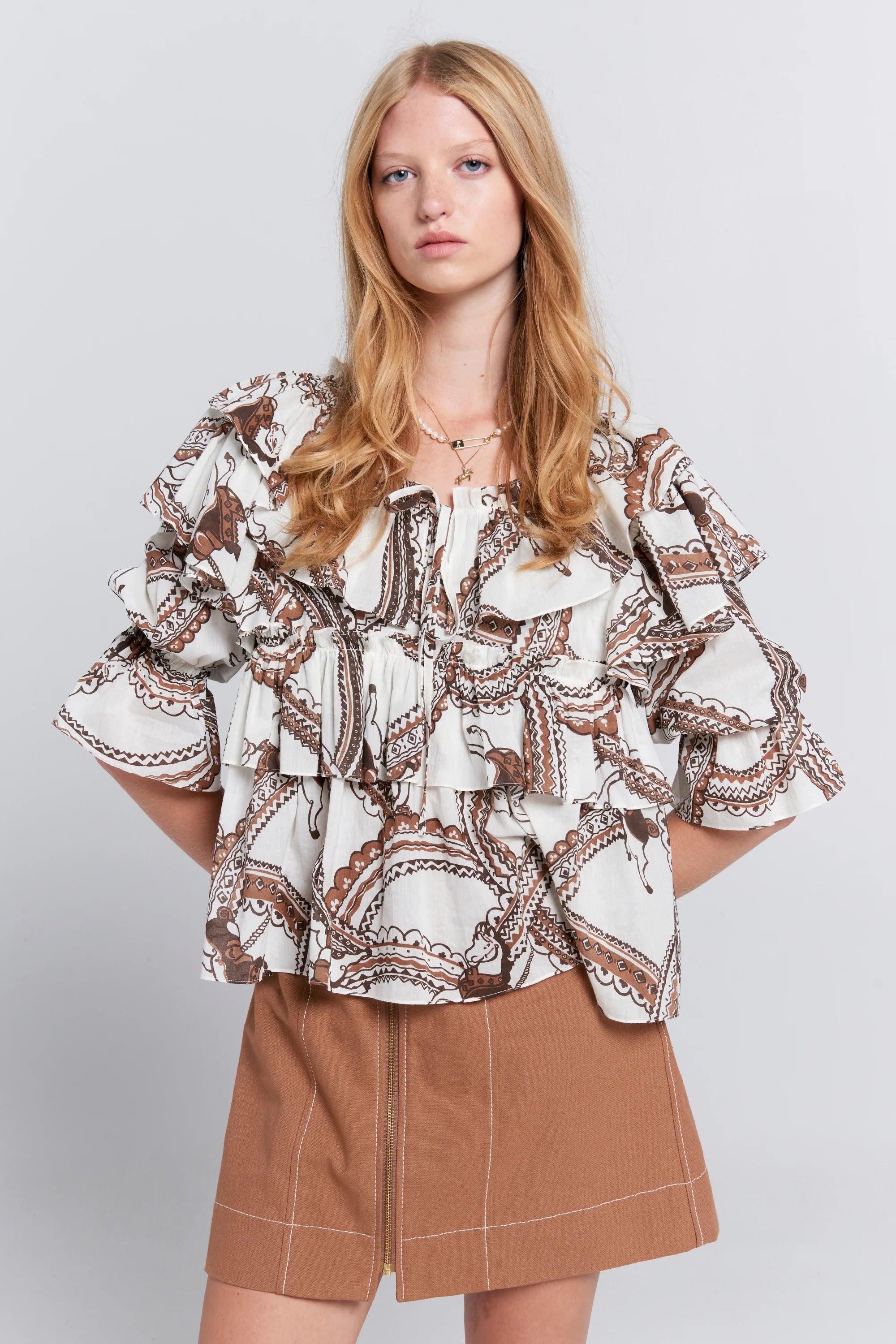 Karen Walker Whisper Top Cream Multi
