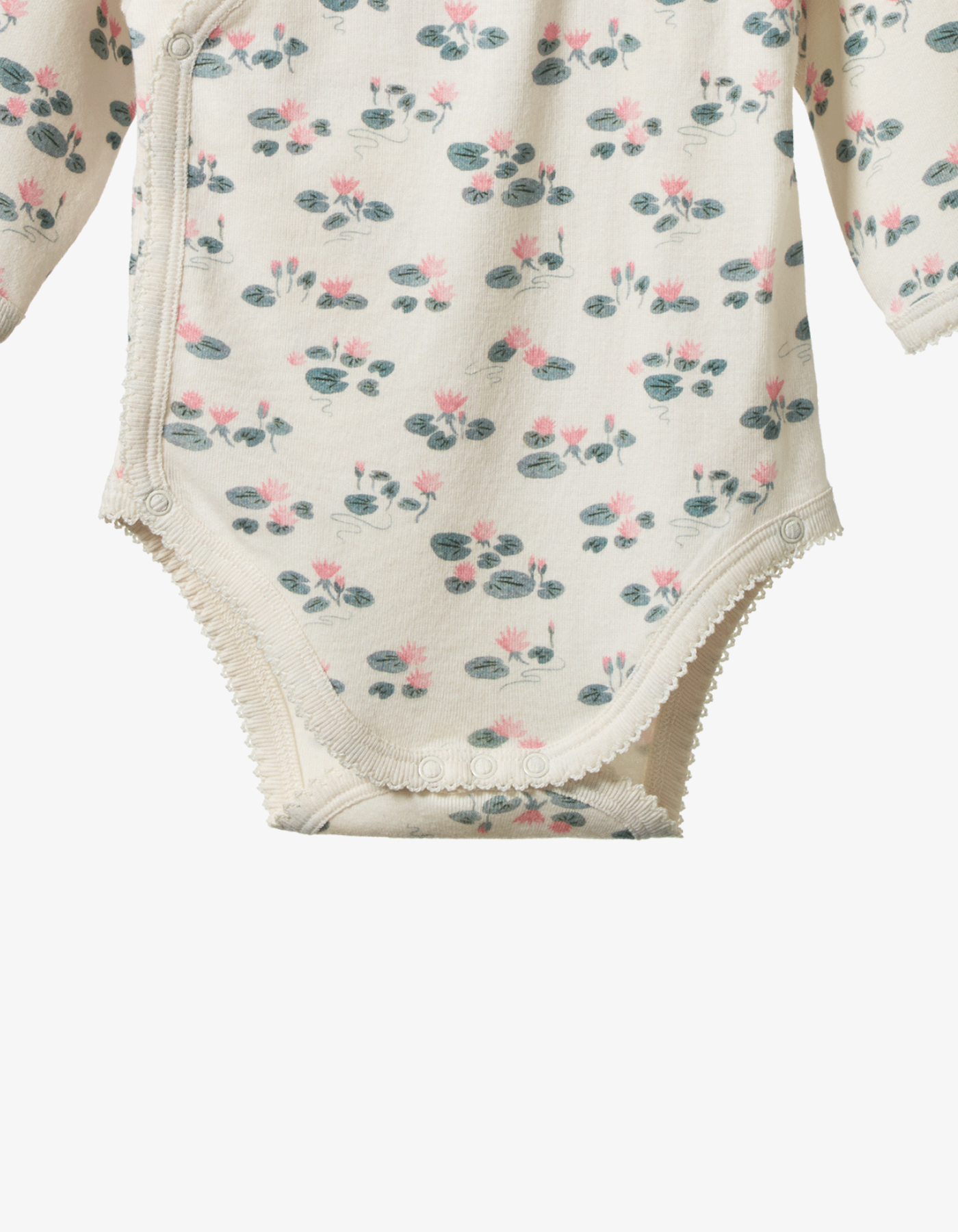 Nature Baby L/S Kimono Bodysuit Waterlillies Print