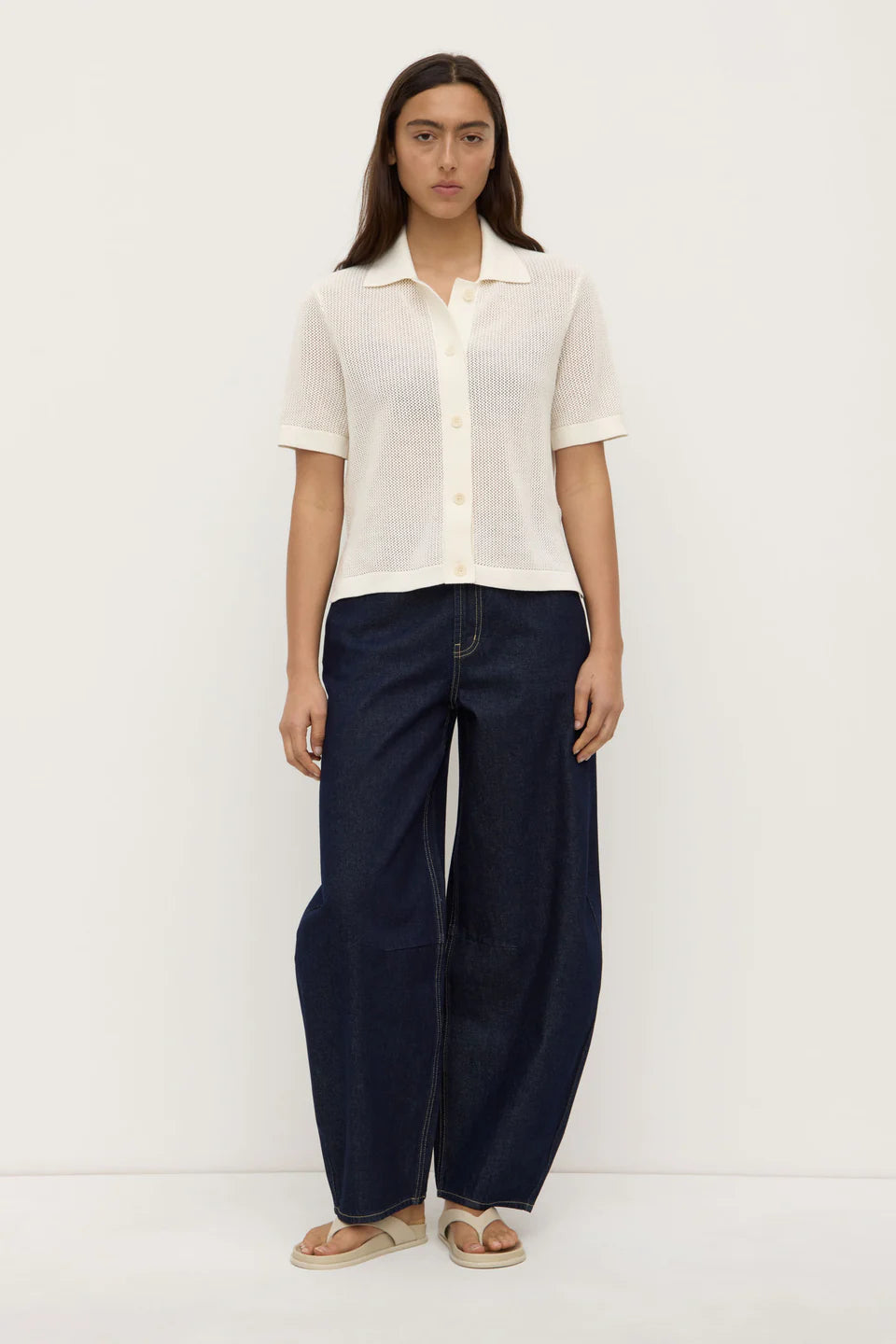 Assembly Label Kismet Knit Short Sleeve Shirt - White
