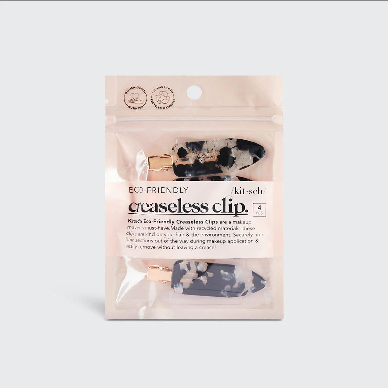 Kitsch Creaseless Hair Clips 4pc Set Leopard