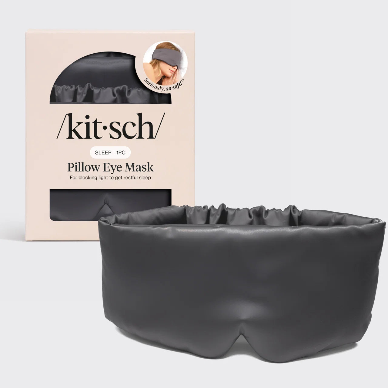 Kitsch Pillow Eye Mask Charcoal