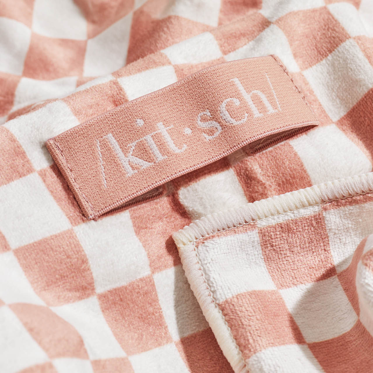 Kitsch Terracotta Checker XL Hair Towel Wrap