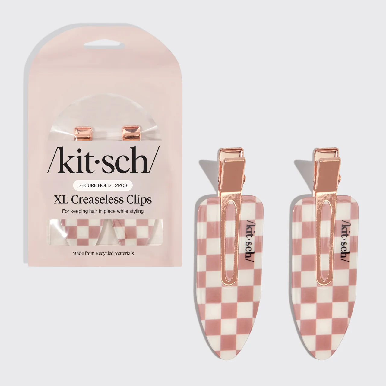 Kitsch XL Creaseless Clips Terracotta Checker