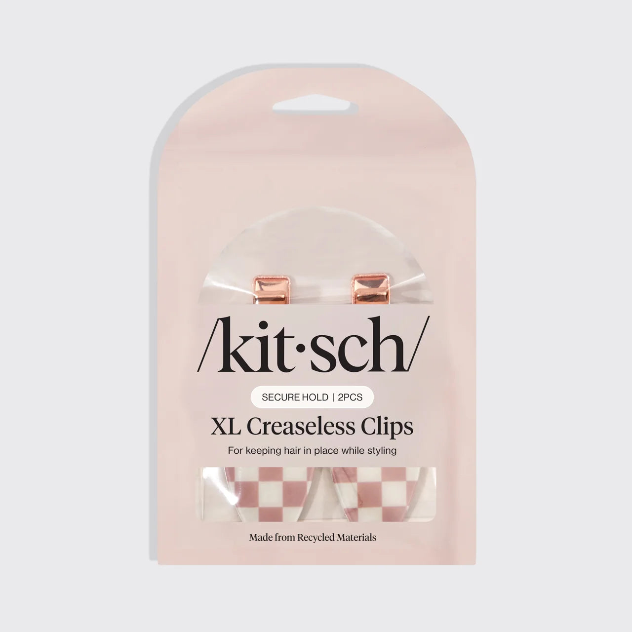 Kitsch XL Creaseless Clips Terracotta Checker