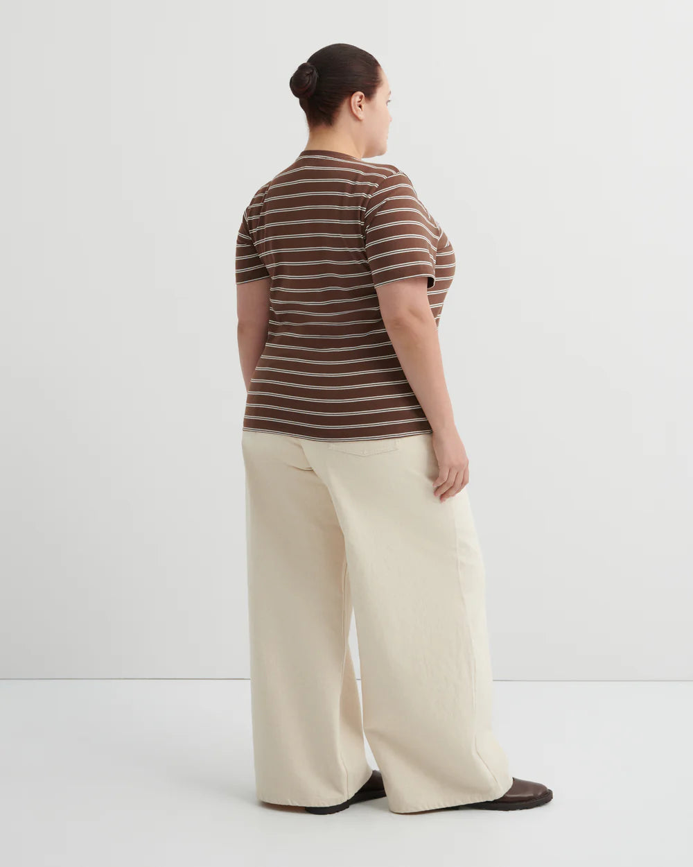 Kowtow Classic Tee Brown Stripe
