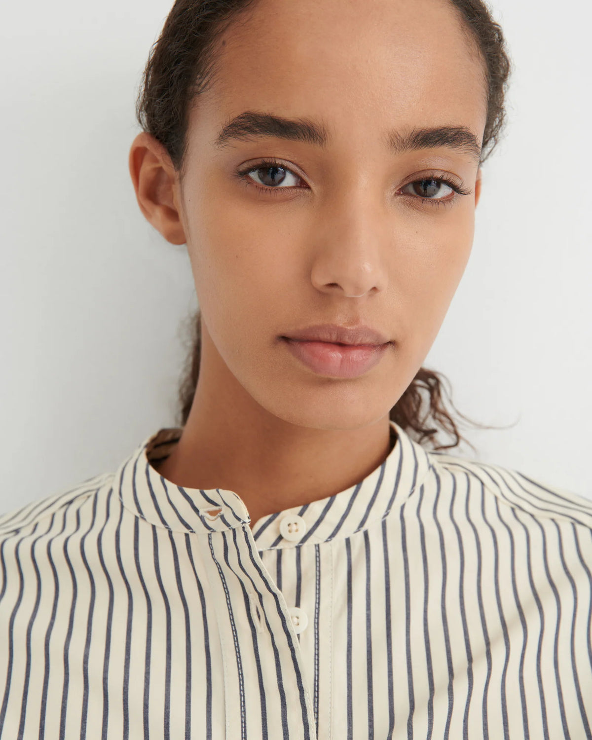 Kowtow Curate Shirt Ecru Stripe