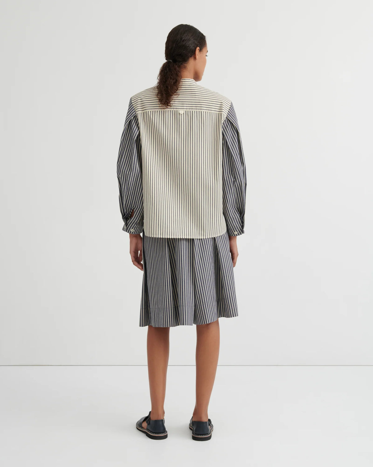 Kowtow Curate Shirt Ecru Stripe