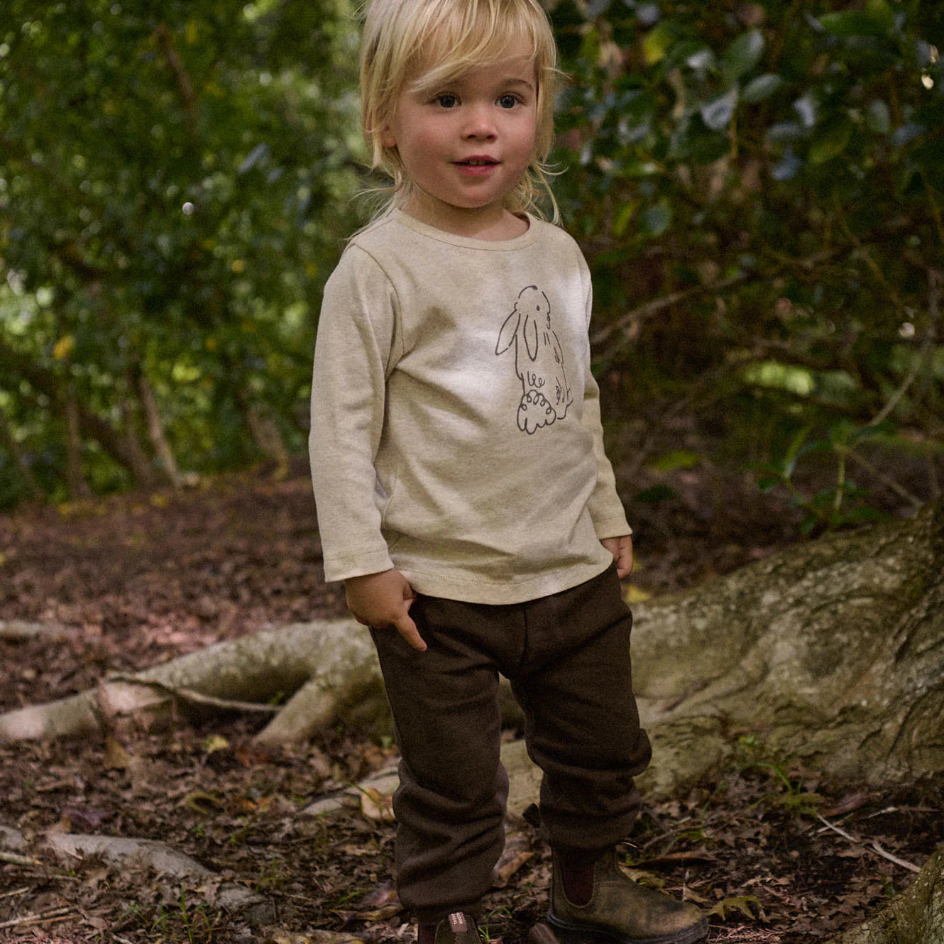 Nature Baby Long Sleeve River Tee Bramble Bunny Print