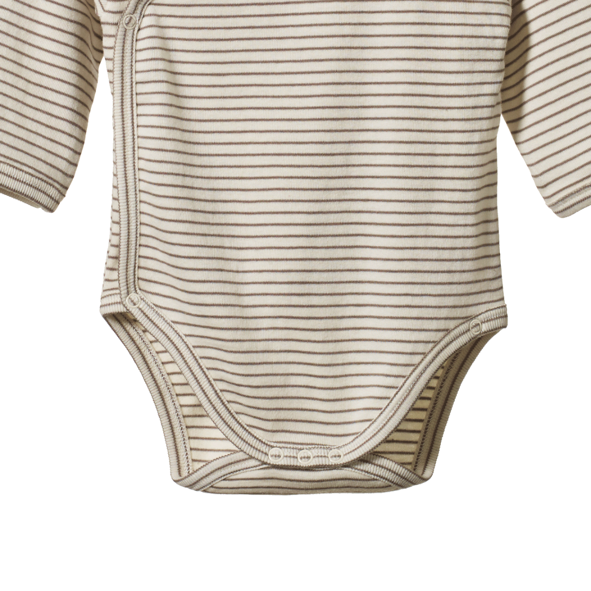 Nature Baby L/S Kimono Bodysuit Mushroom Pinstripe