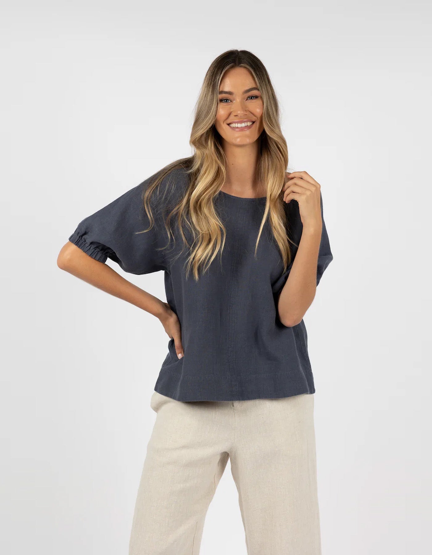 Humidity Lagoon Blouse Steel