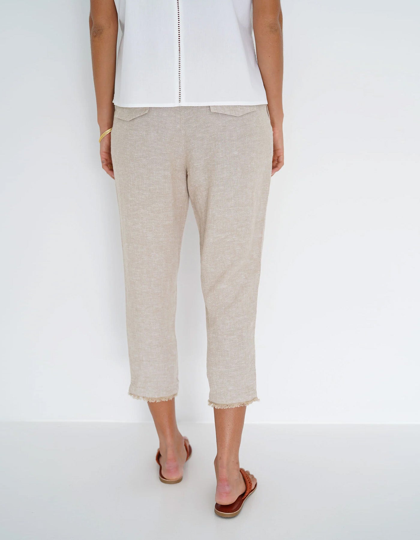 Humidity Lido Pant 3/4 Linen Natural