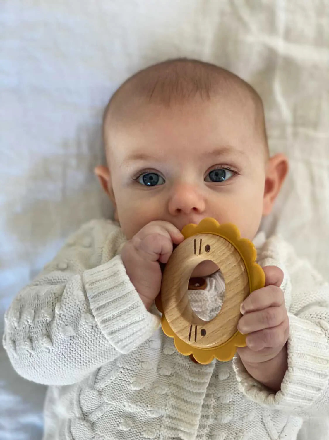 Over The Dandelions Lee the Lion Teether Wood + Silicone