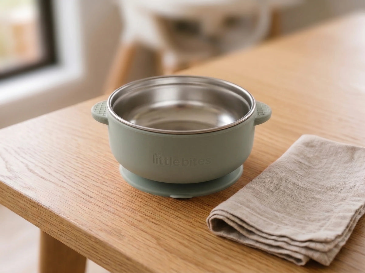 Little Bites Suction Bowl + Lid Sage