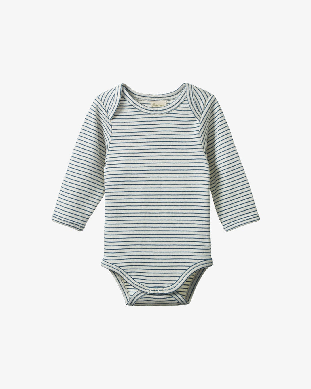 Nature Baby Long Sleeve Bodysuit Teal Pinstripe