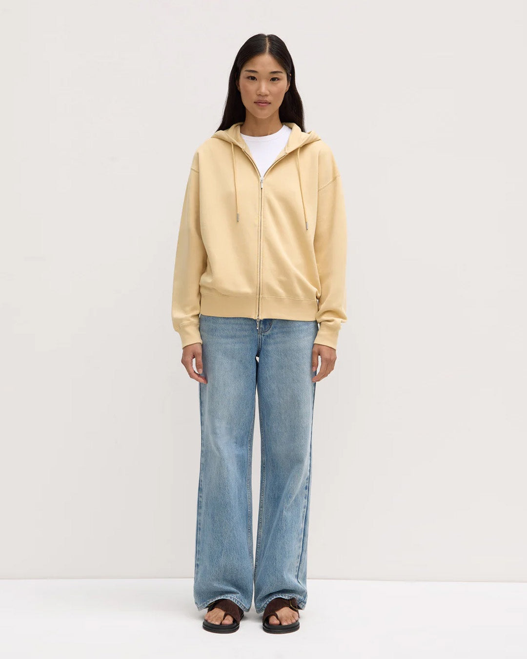 Assembly Label Louisa Hooded Zip Sweater Chamomile