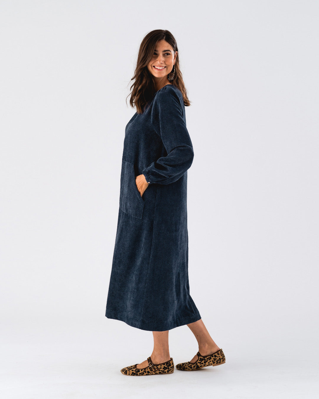 Lollys Laundry LucasLL Midi Dress LS Blue