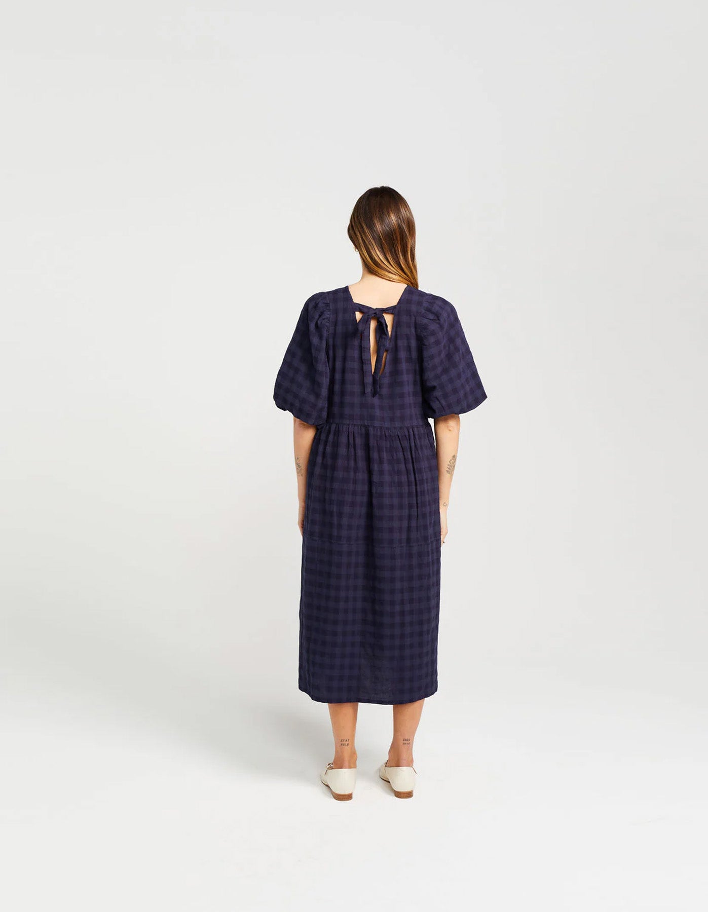 Thing Thing Lucinda Dress Navy Check