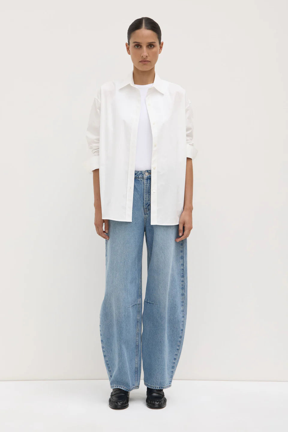 Assembly Label Marigold Poplin Long Sleeve Shirt White