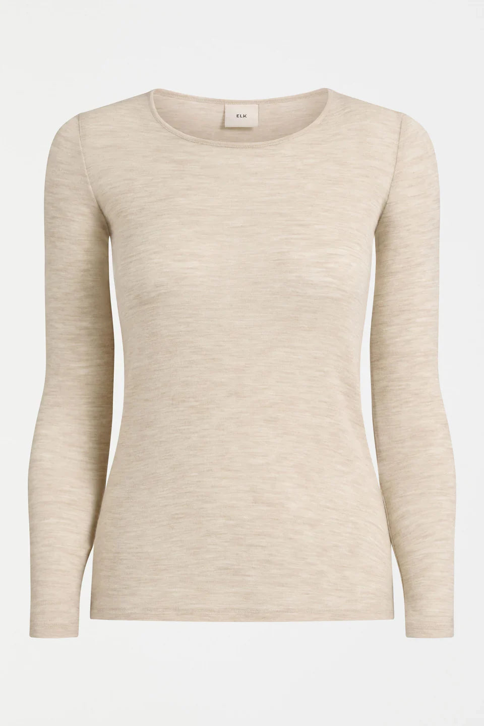 Elk Merino Wool Long Sleeve Top Flax