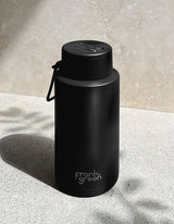 Frank Green 34oz Stainless Steel Ceramic Reusable Bottle Midnight with Straw