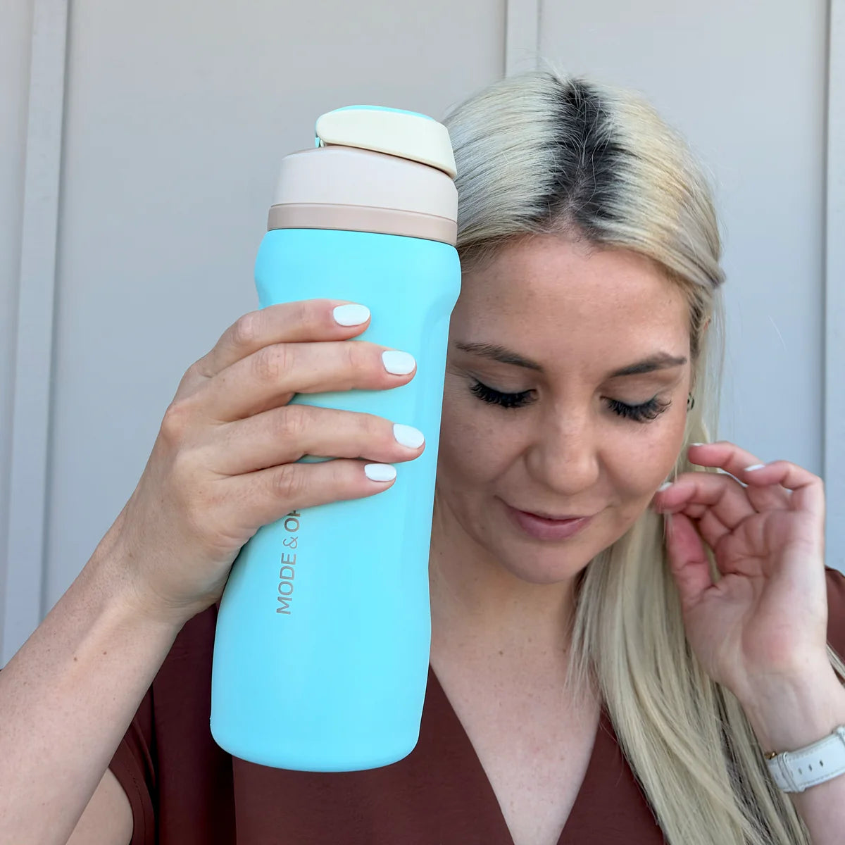 Mode & Opal Insulated Drink Bottle - Powder Blue 940ml