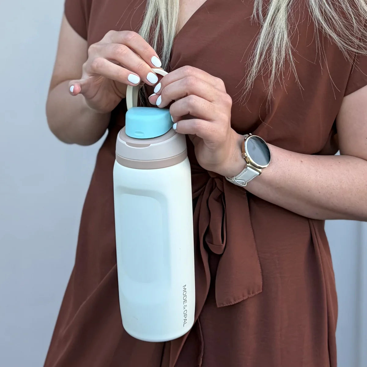 Mode & Opal Insulated Drink Bottle - Soft Cream 940ml
