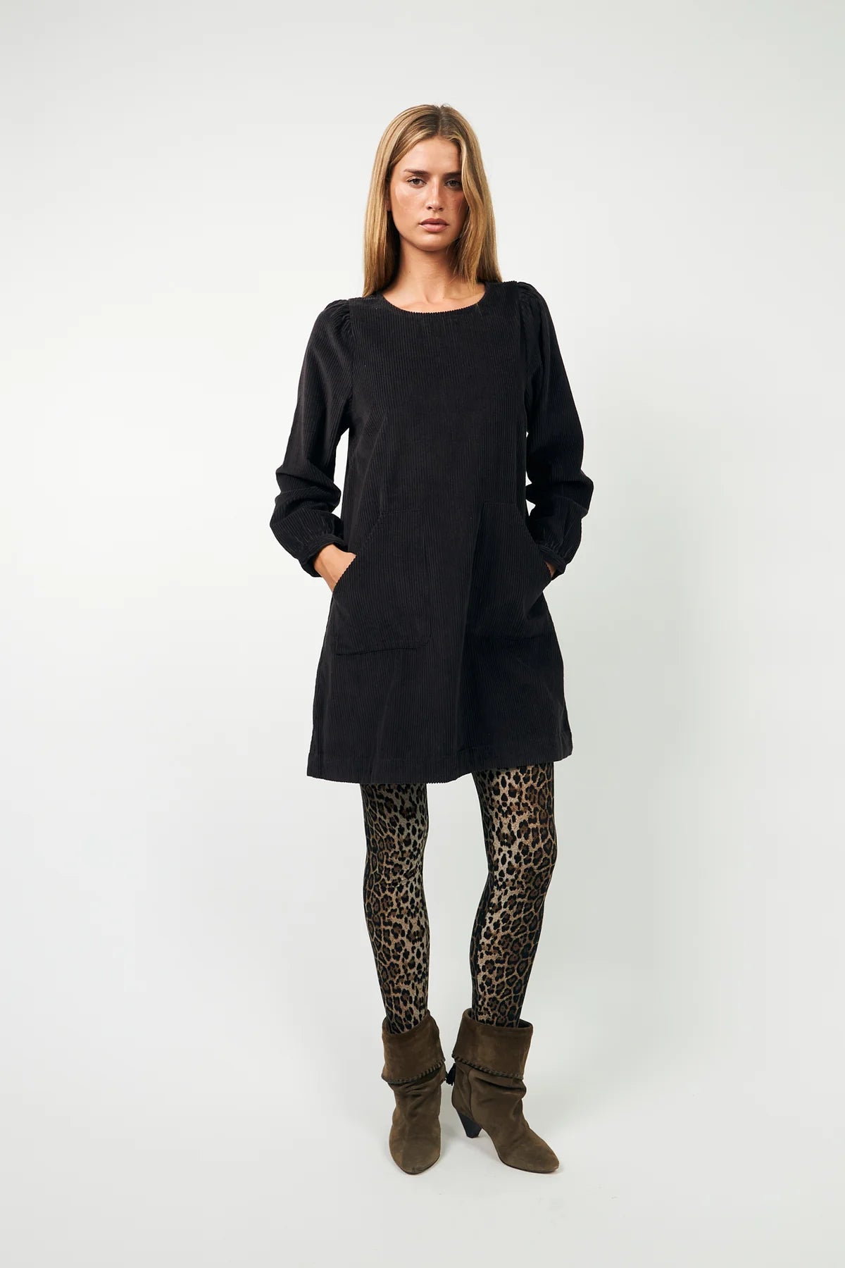 Lollys Laundry Carla Short Dress 3/4 Dark Mokka