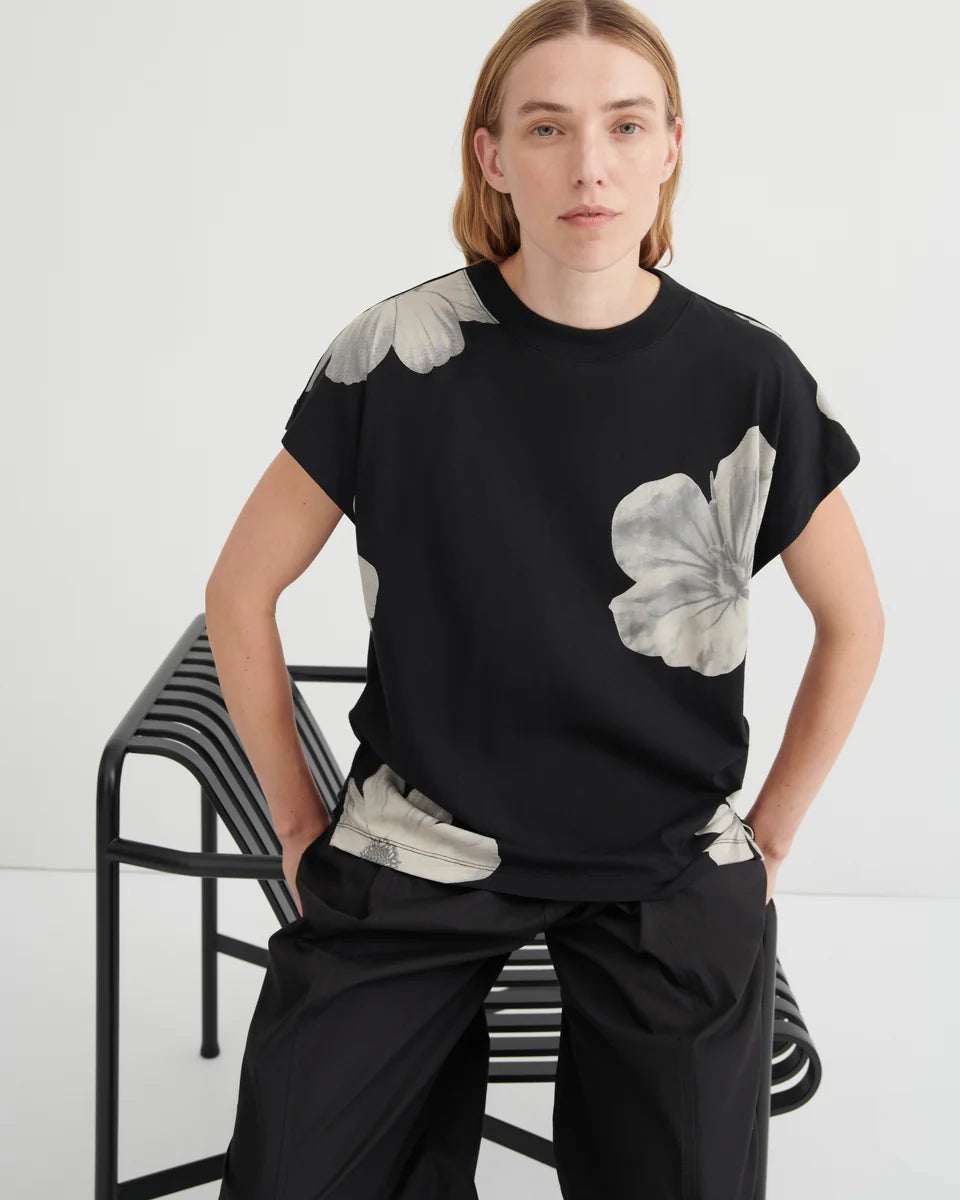 Kowtow Geometry Tee Monochrome Floral