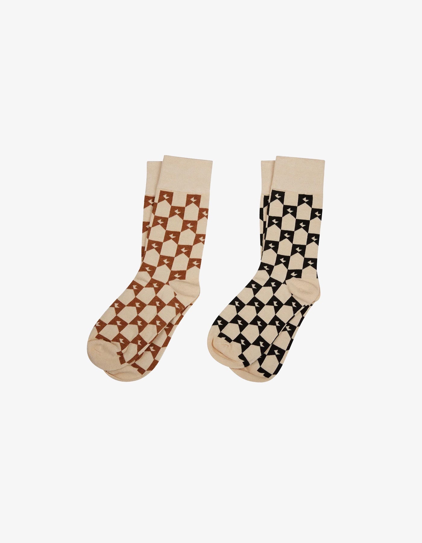 Karen Walker Mongram Socks Sand/Black/Brown