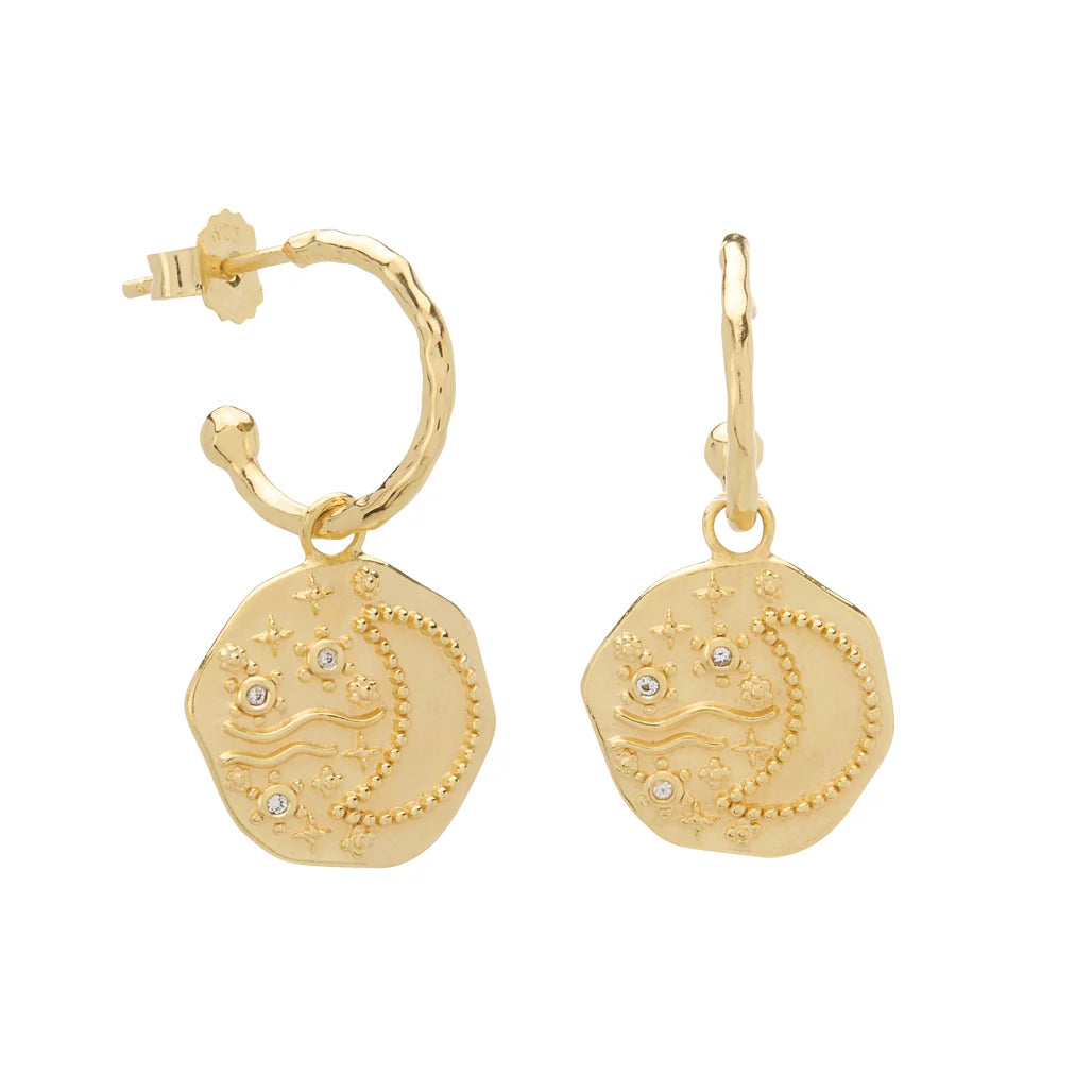Murkani Night Sky Hoop Earrings - Gold