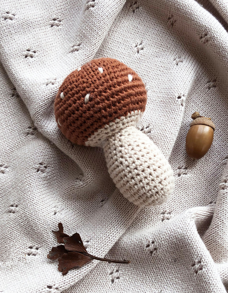 Over The Dandelions Crochet Mushroom Rattle