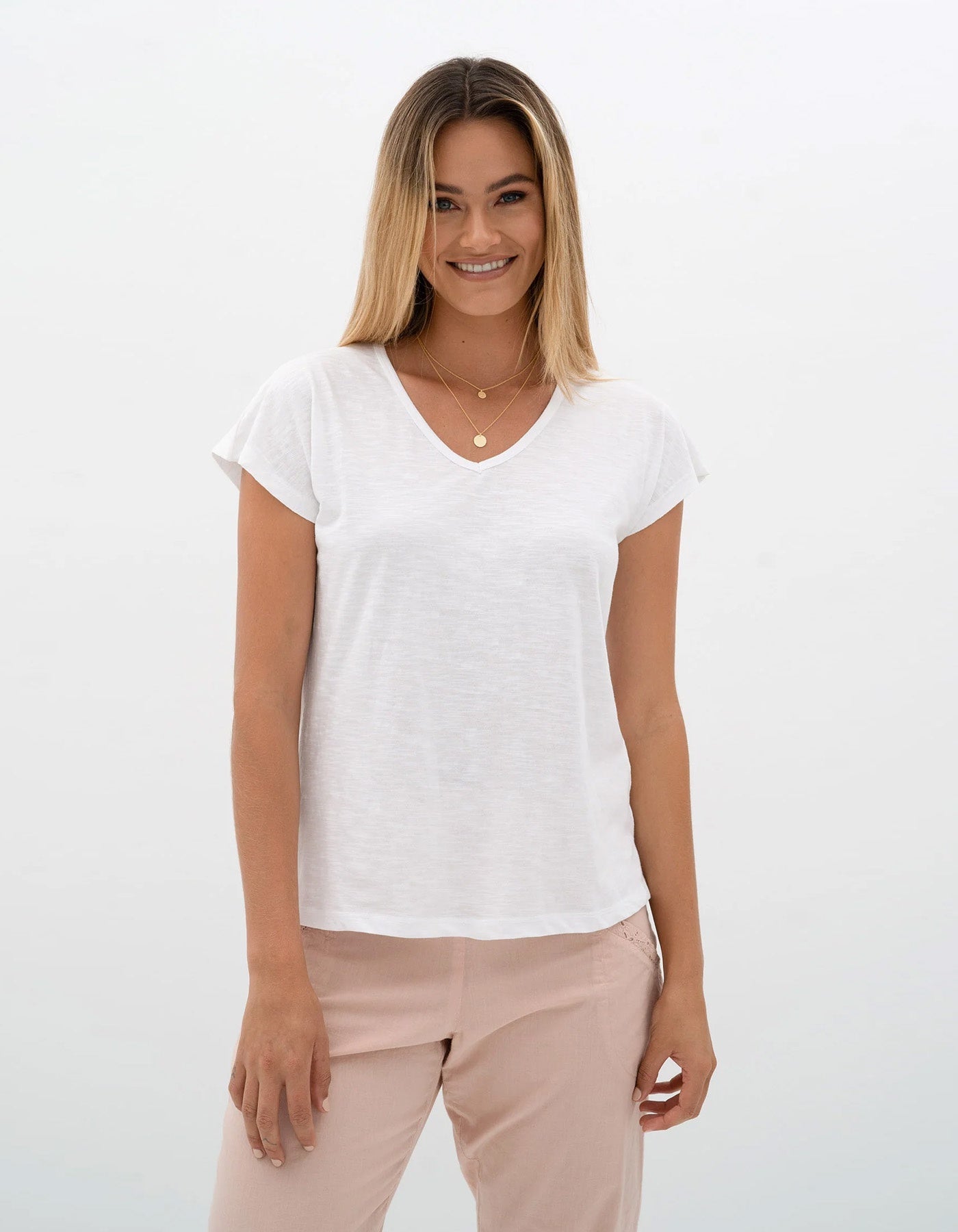 Humidity Must Have V Neck Tee White