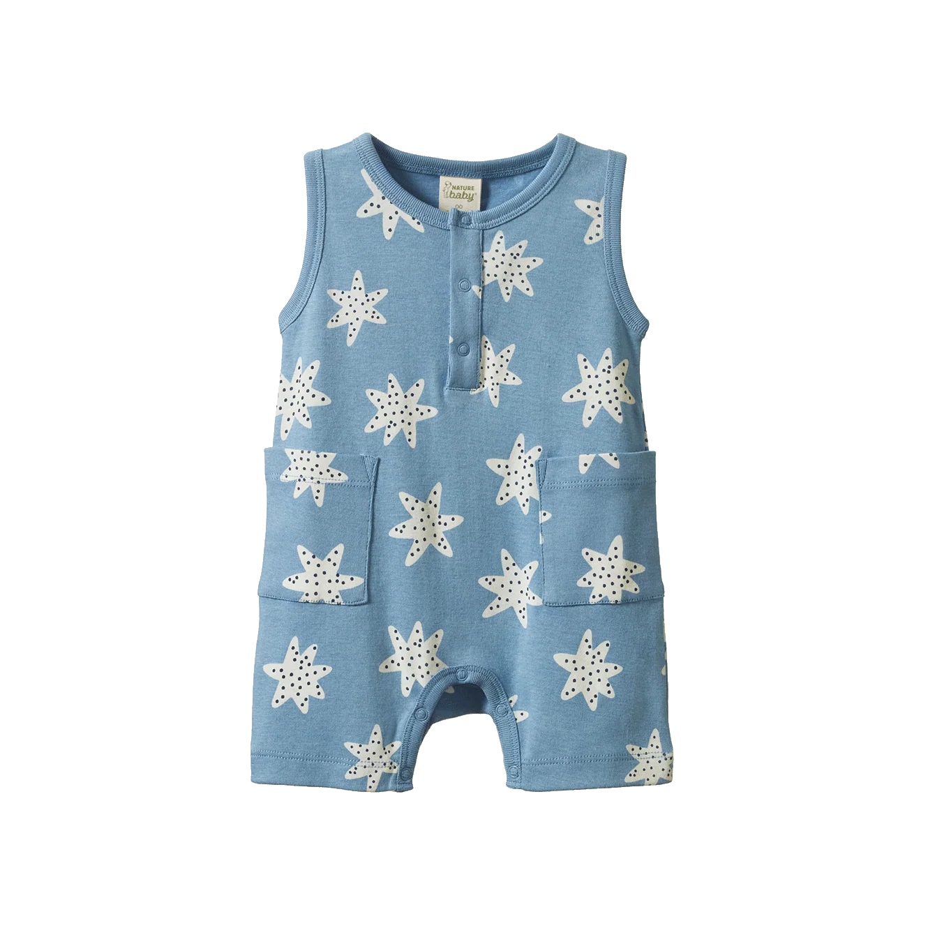 Nature Baby Camper Suit Sea Stars Print