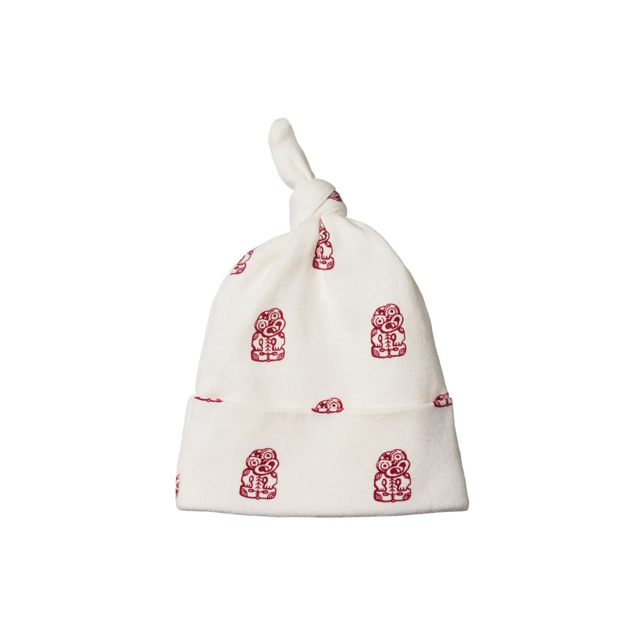 Nature Baby Cotton Knotted Beanie Tiki Print 0/6