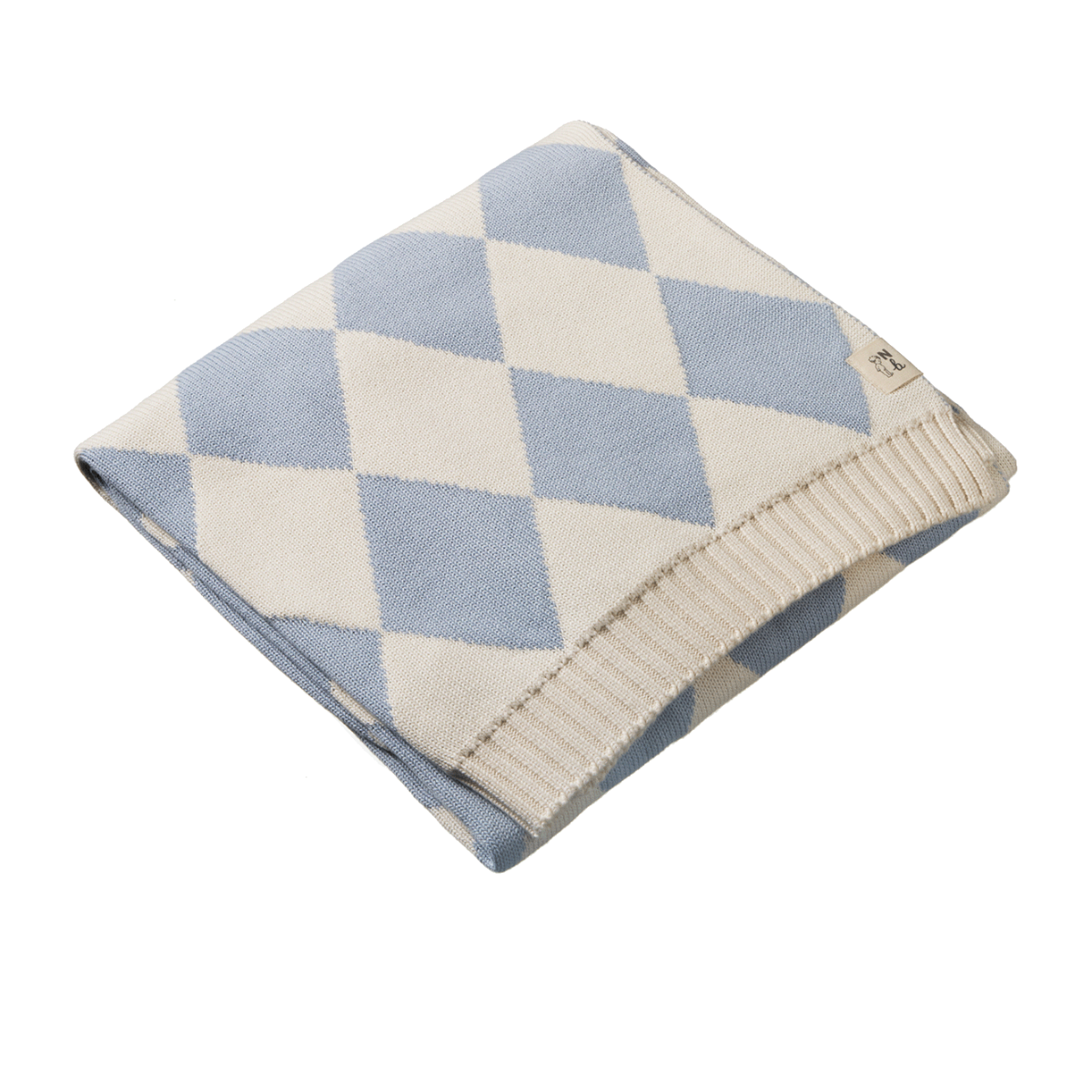 Nature Baby Dune Blanket Celestial Blue Diamond Knit/ Bassinet