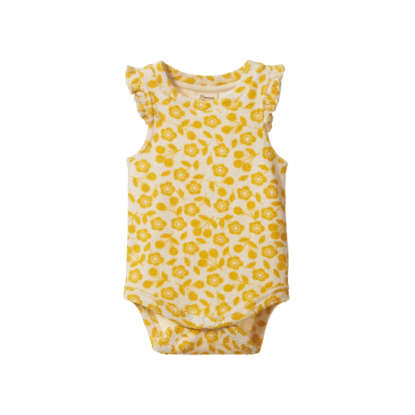 Nature Baby Fleur Bodysuit Terry Kitchen Garden Freesia Print