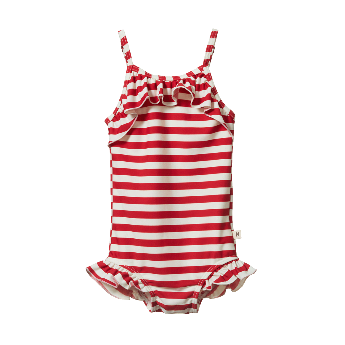 Nature Baby Frill Swimsuit Red Sea Stripe