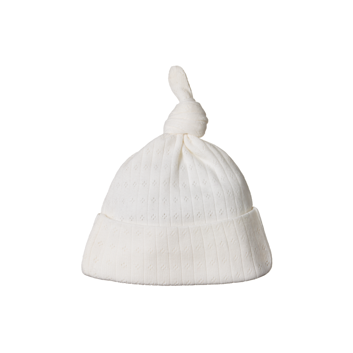 Nature Baby Knotted Beanie Pointelle Natural